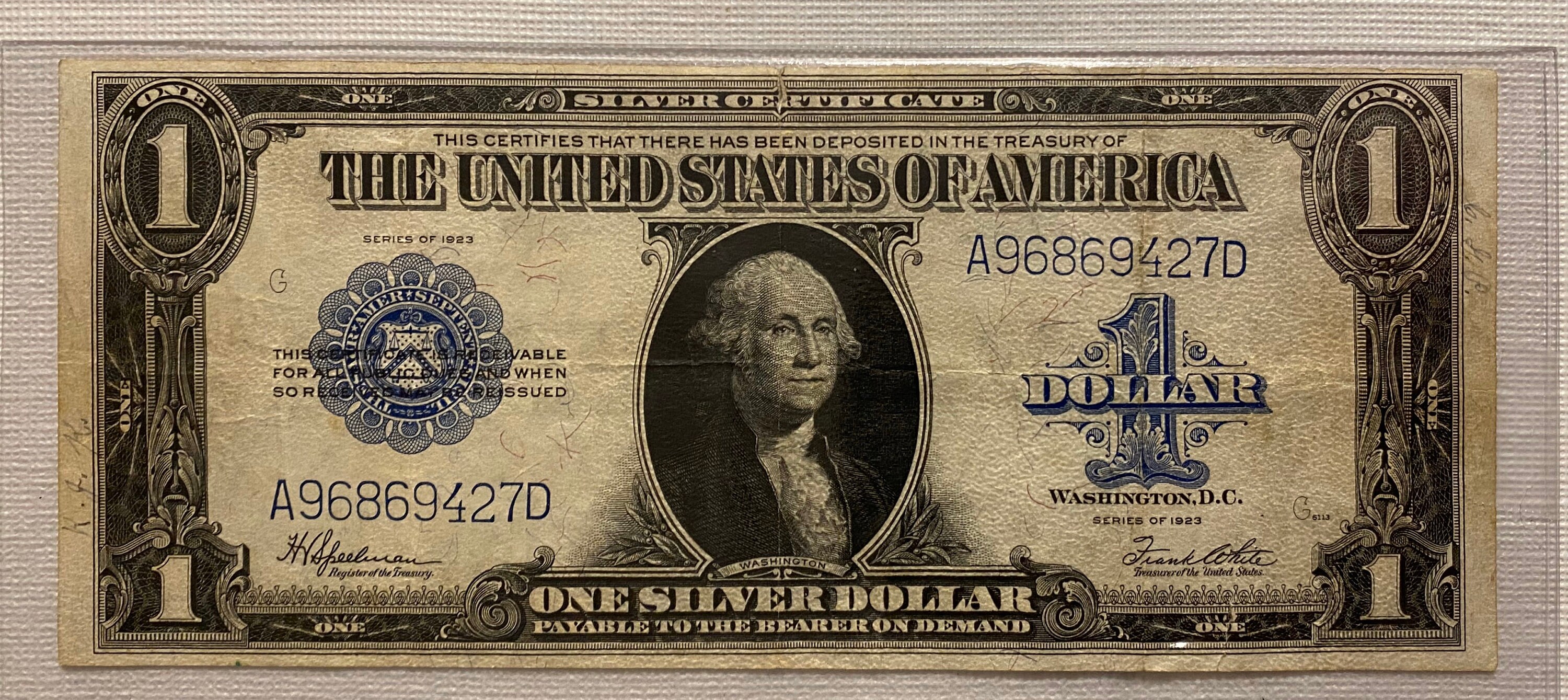 1923 Blue Seal Large One Dollar Bill Blue Seal 1 Dollar Free Nude