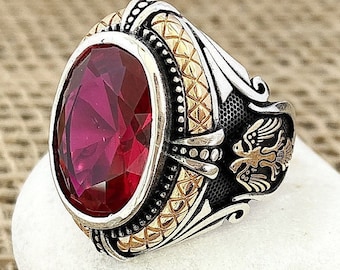 Free Express Shipping Falcon Jewelry Unisex 925 Sterling Silver Eagles Claw Ring Natural Citrine Gemstone Natural Sapphire GemstoneMens Sterling Silver Ring