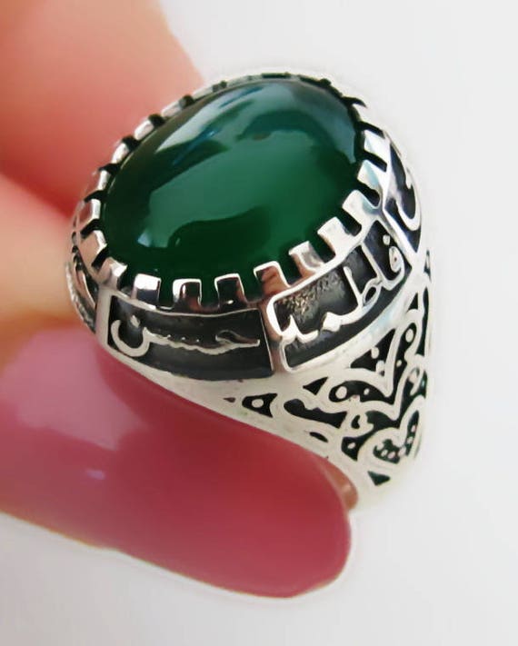 Handmade Shia Allah Ring Men's Woman's Yemeni Aqeeq Etsy