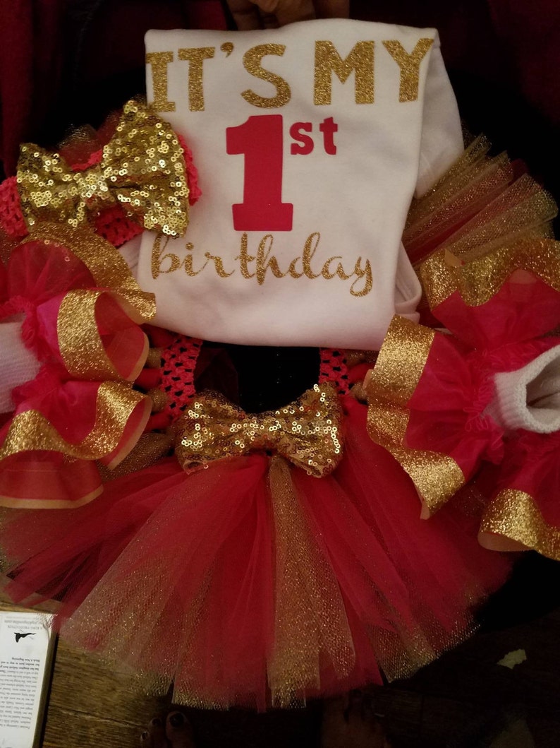 1st Birthday Tutu and Shirt ONLY image 1
