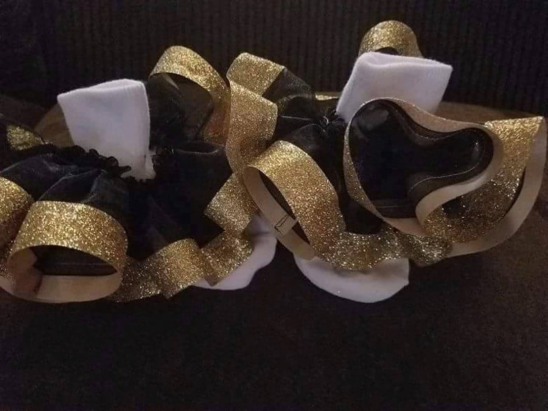 Big Ruffle Lace Socks with Glitter Ribbon Trim Etsy