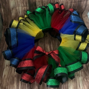 Rainbow Ribbon Trim TuTu (socks and shirt sold separate)