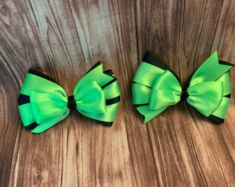 Neon Green and Black Bows