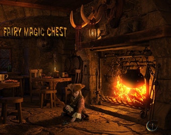 Digital background for pirate, viking or warrior. Medieval tavern.