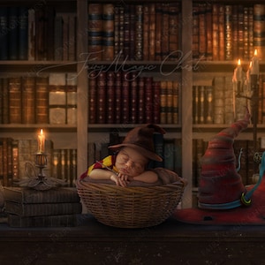 Newborn Wizard digital background, digital backdrop for baby photography, digital download