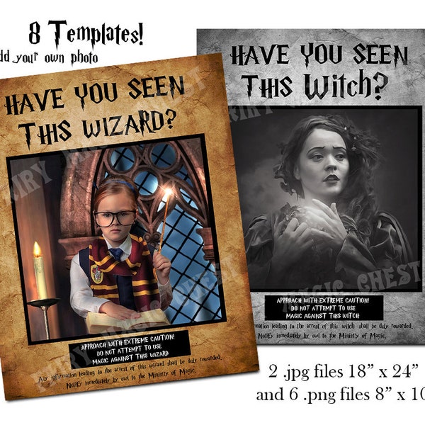 Have you seen ... ? Wanted Template for Poster, Sign, Photo Booth prop , party for wizard , witch ,  bridal shower , halloween ,