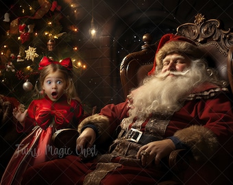 Santa's Naptime Christmas Digital Backdrop (Digital Download)