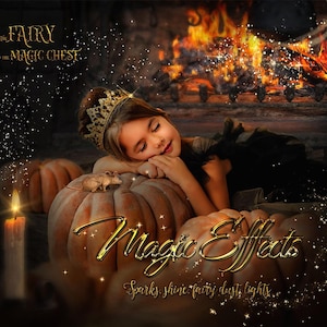 Magic Effects, 50 digital overlays with sparkle effects, magic shine, fairy dust, light effects, sparkle dust, editing photography