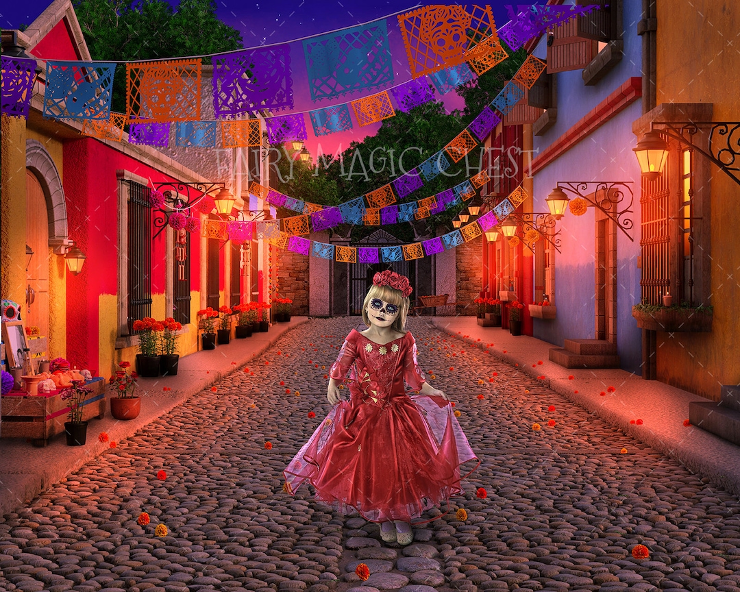 Toile De Fond Pour Fête Costumée Mexicaine 2,1 X 1,5 M Jour Des Morts Dia De Los Muertos Fiesta Fond Pour Photographie De Fête Mexicaine AOSTO Polyester Sugar Skull Photo Booth FW-3522