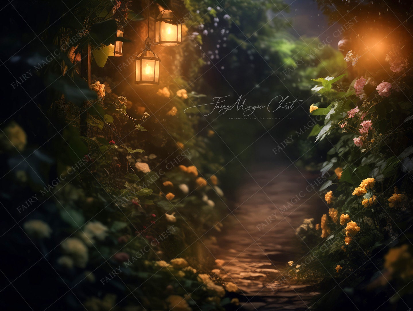 Enchanted Forest Path Digital Backdrop Magical Fairy Garden and Summer ...