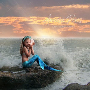 Digital background for mermaid, digital backdrop for photography, photoshop, rock and wave on the sea, great for mermaid or pirate