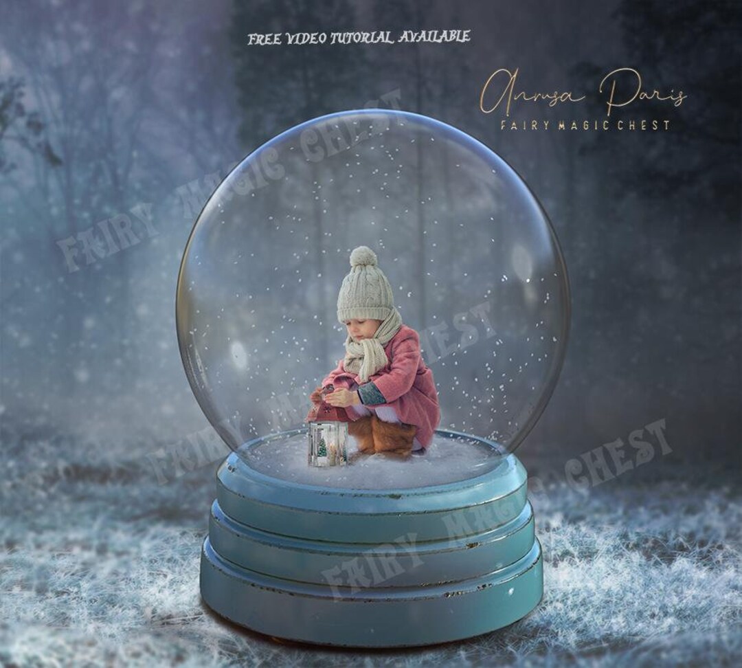 Digital Background With Winter Snow Globe Digital Backdrop - Etsy