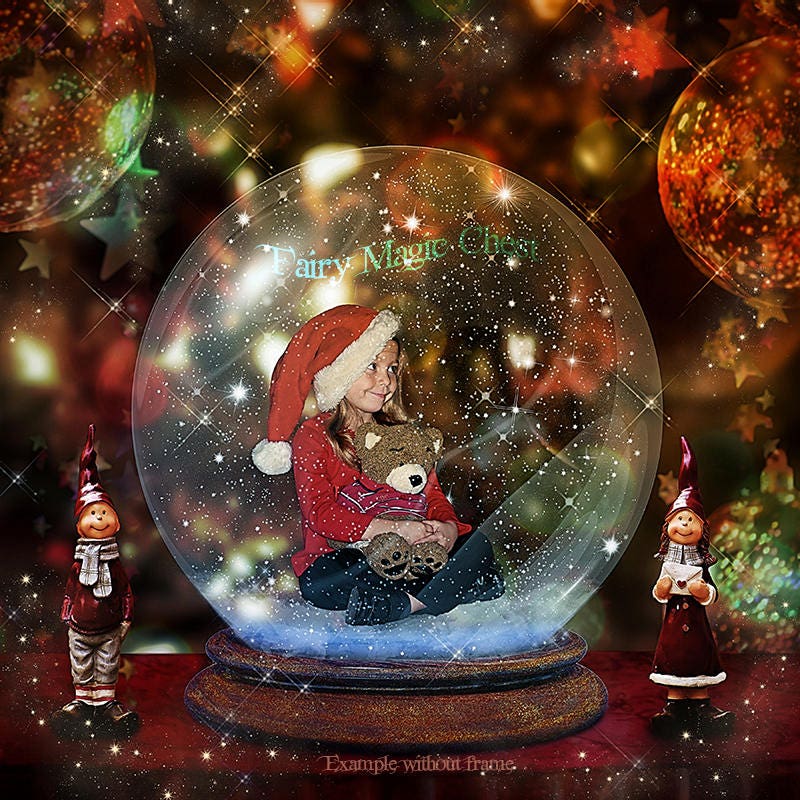 Snow Globe Christmas digital background 3 files digital | Etsy
