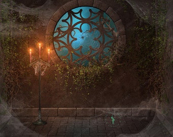 Gothic Halloween Digital Background: Spiderwebs, Photography Backdrop (Digital Download)