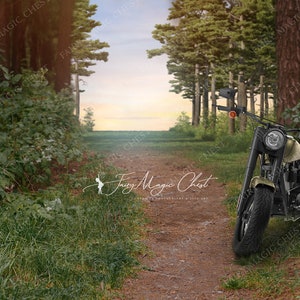 Vintage motorcycle digital background, digital backdrop for composite photography.