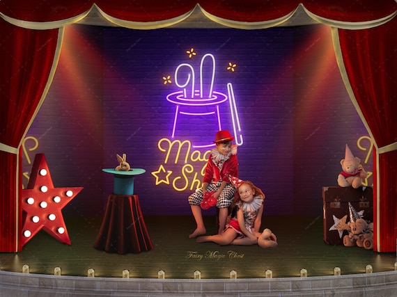 Digital Backdrop of a Theater Stage for Magic Show. Digital - Etsy