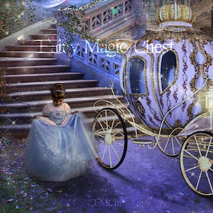 Cinderella digitaler Hintergrund, Märchen inspiriert, Prinzessin Digitaler Hintergrund, Photo Prop, magische Kutsche, Sofortiger Download
