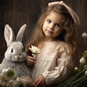 Digital Backdrop , rabbit against a rustic wooden background. Easter bunny. Digital Background Photography Photoshop. Instant download
