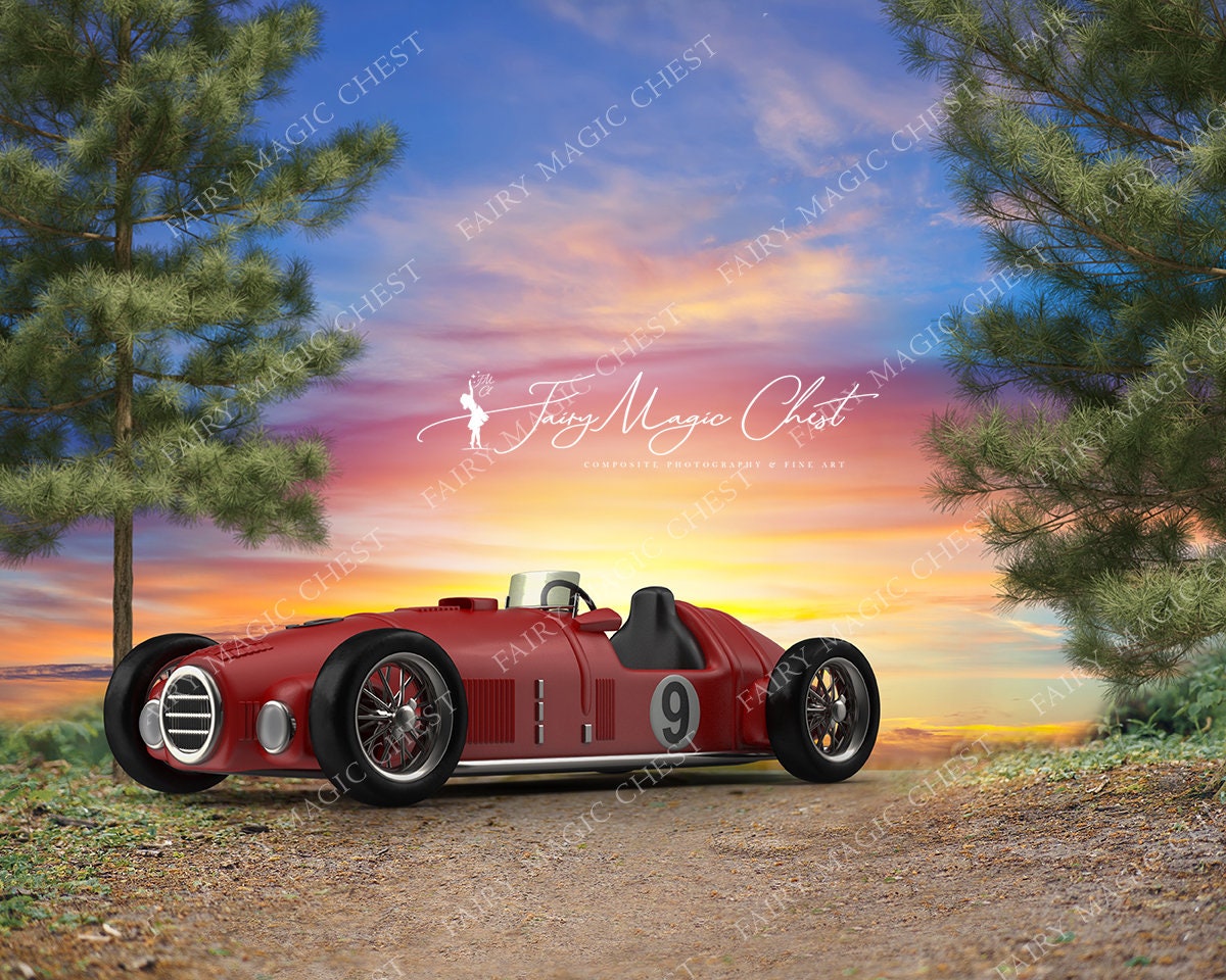 Car Retroscope Background Retro Racing Car Digital Backdrop: Vintage Composite Photography ...
