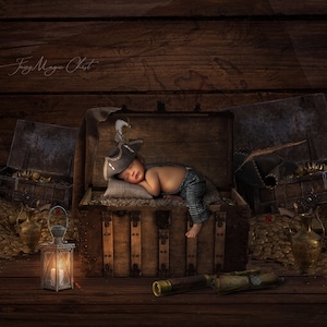 Newborn digital background, pirate digital backdrop for baby photography, digital download