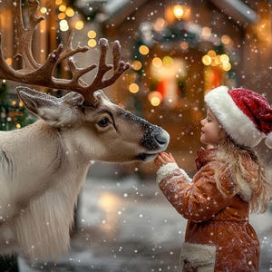 Reindeer Digital Background Christmas Digital Backdrop for Composite Photography. Instant download.