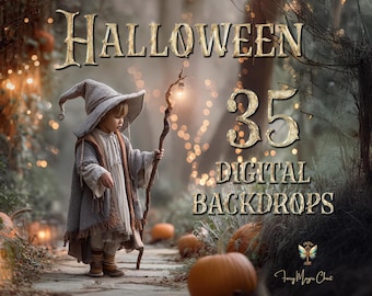 Digital backdrops bundle , Halloween digital backgrounds