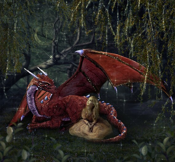 Great backdrop for fantasy composite photography in Photoshop Dragon Digital Background
