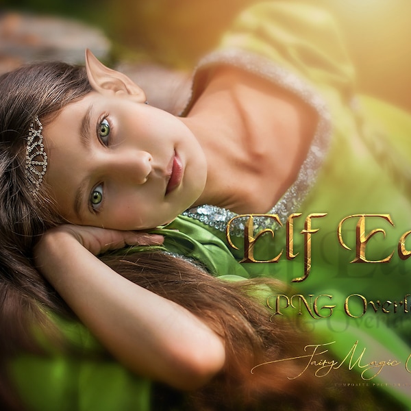 Elf Ears PNG digital Overlays on transparent backgroud. Clip Art. Fantasy Ears for Fairy, Elf and Ogre