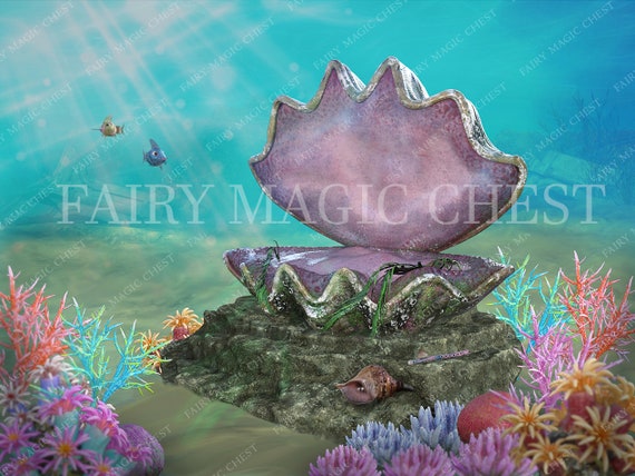 Shell Under The Sea Digital Background For Composite Etsy 日本