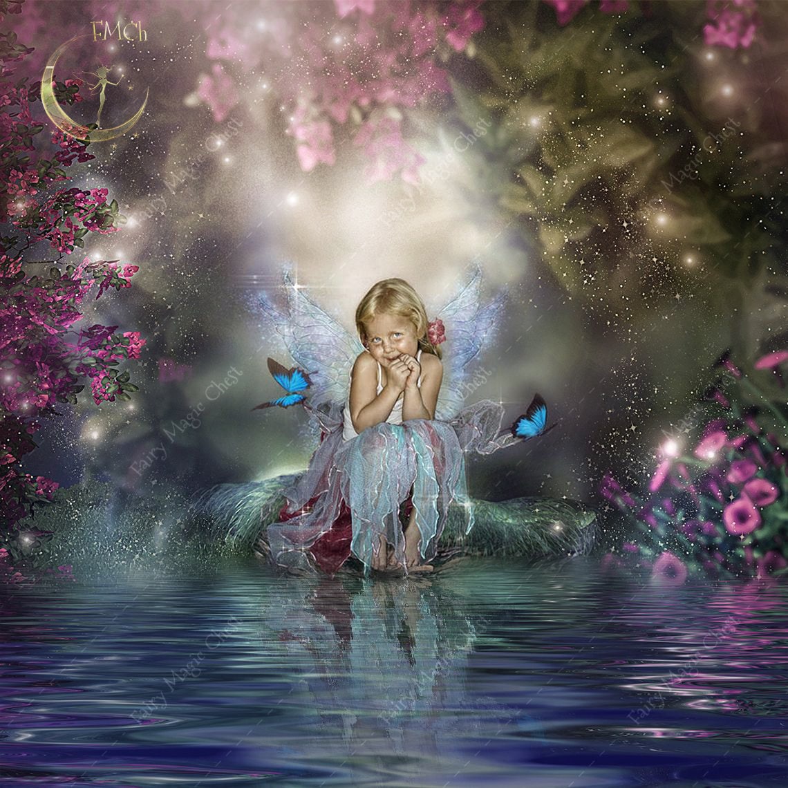 Fairy Digital Background Enchanted Pond Digital Backdrop - Etsy