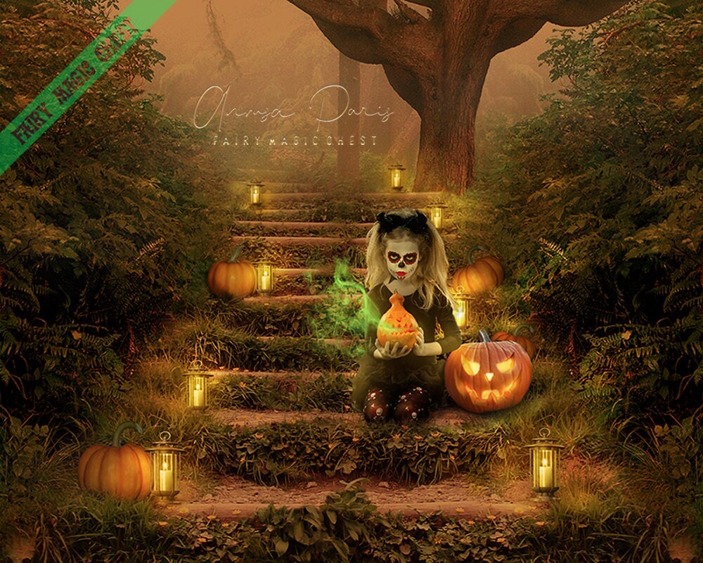 Toile De Fond Halloween Forêt Brumeuse 3x2,5m - Vinyle HD - Pour Photo, Décoration Fête Et Anniversaire