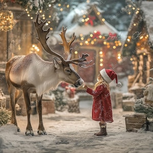 Christmas Digital Background Reindeer Digital Backdrop for Composite Photography. Instant download.