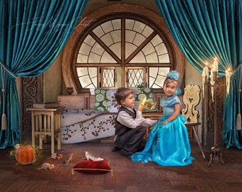 Cinderella's Room Digital Backdrop: Fantasy Photography (16x20 inch)