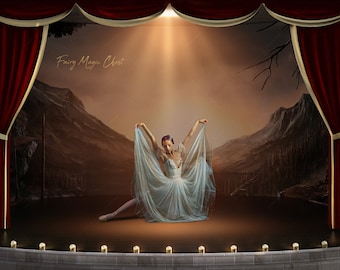 Classic Theater Stage Digital Backdrop: Ballet Photography (JPG)