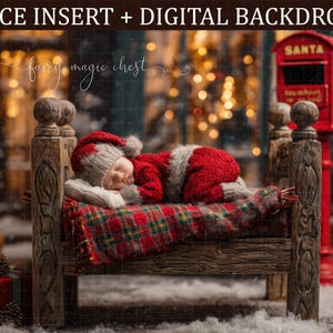 Christmas newborn digital backdrop for composite photography | PNG face insert + JPG background. Instant download