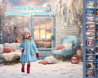 Christmas Photography Backdrops: Snowy Winter Scenes (Digital Download)