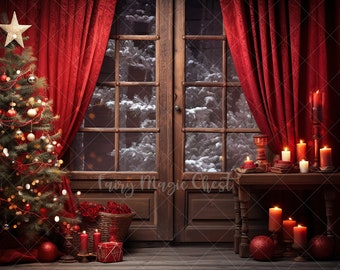 Fotohintergrund Winter/Weihnachten – 2,4x1,8 M, Mit Schneeszene & Weihnachtsmotiven Für Studiofotos
