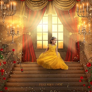 Digital Background for Photography. Stairs in Palace. Fairy tale digital Backdrop. Enchanted backdrop to add your own princess.