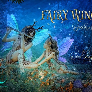 Digital fairy wings, png overlays ,double wings, sparkles on wings veins