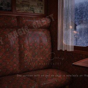 Train compartment digital background , with or without books on the seat , 2 versions included. Vintage decoration.