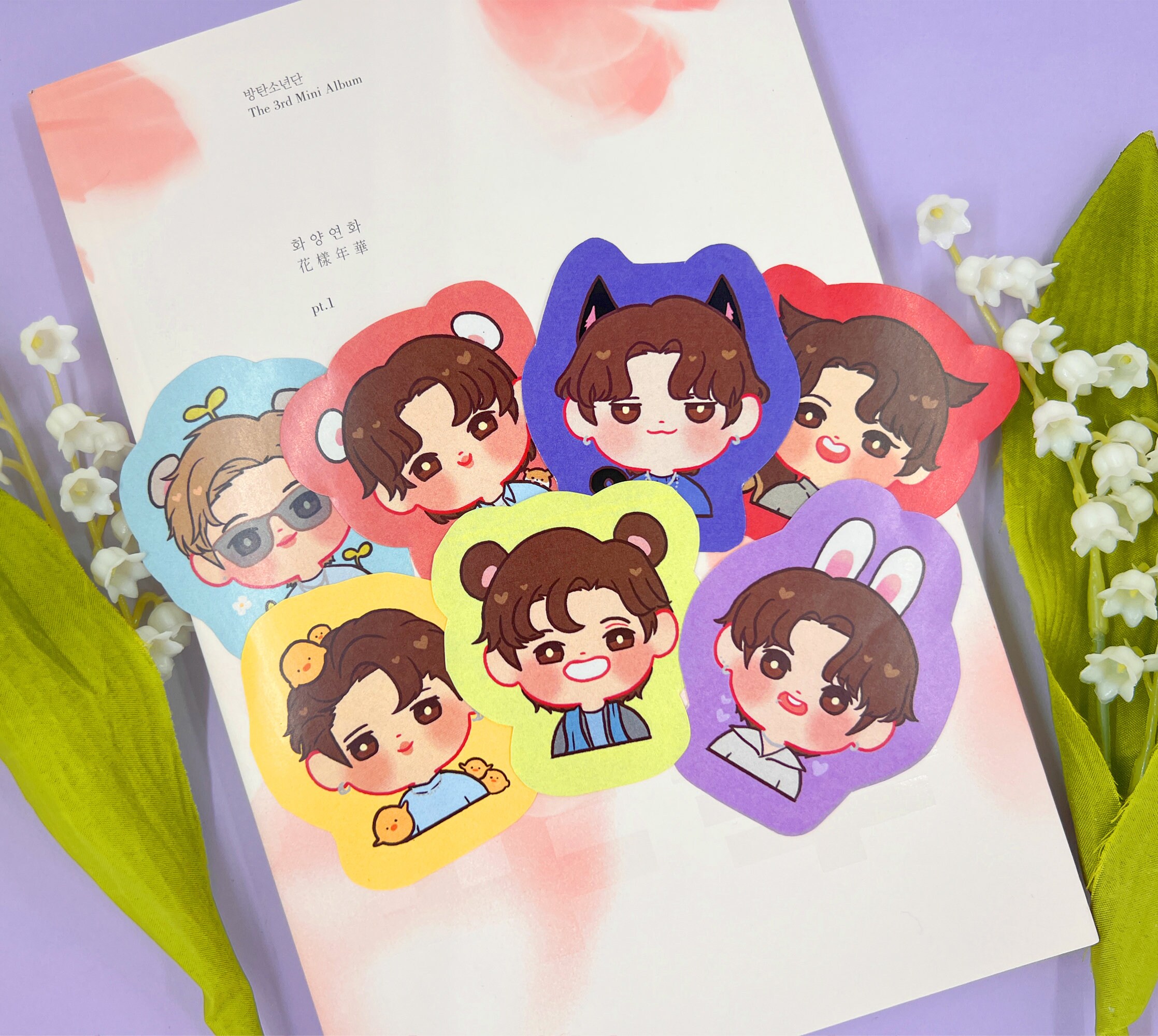 Animal Ear BTS Paper Stickers - Etsy