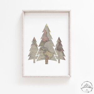 Bomen Kwekerij Kunst aan de Muur, Neutrale Kwekerij Decor, Forest Kwekerij Thema, DIGITALE DOWNLOAD, Wereldkaart Afdrukken, Dennenboom Print, Buiten Berdoom