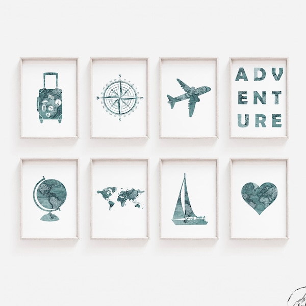 Teal Nursery Art Etsy