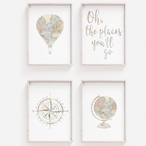Nursery Wall Art Nursery Prints Travel Nursery Decor You Etsy