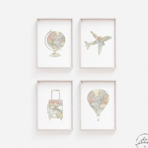 Weltkarte Kinderzimmer Wandkunst, Reise-Themen Kinderzimmer Drucke, DIGITAL DOWNLOAD, Baby Kinderzimmer Dekor, Kinderzimmer Deko, druckbare Wandkunst