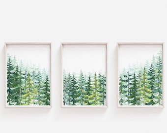 Woodland Bedroom Decor, Forest Nursery Wall Art, Tree wall Print, Pine Wall Art, DIGITAL DOWNLOAD, Pines Nursery Deco, Forest Bathroom Art
