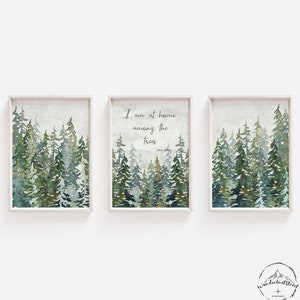 Forest Nursery Wall Art, J.R.R Tolkien Quote Print, I Am At Home Among The Trees, DIGITAL DOWNLOAD, Forest Living Room Decor, Kids Bedroom