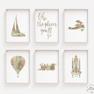 Weltkarte Kinderzimmer Poster, Reise Kinderzimmer Wandkunst, Transport Thema Drucke, DIGITALER DOWNLOAD, Space Shuttle Dekor, Vintage Dekoration