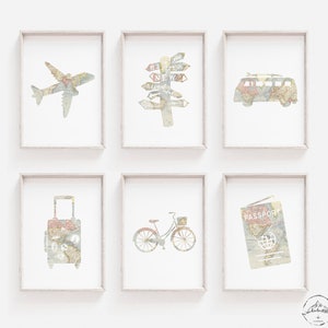 Wereld Reizen Wall Art, Reizen Lover Prints, Reizen Kwekerij Decor, Wereldkaart Wall Art, DIGITALE DOWNLOAD, Woonkamer Decor, Baby Shower Deco