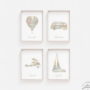 Nursery Wall Art, Travel Nursery Prints, DIGITAL DOWNLOAD, Printable Nursery Art, Adventure Wall Art, Travel Theme Nursery, Travel Nursery